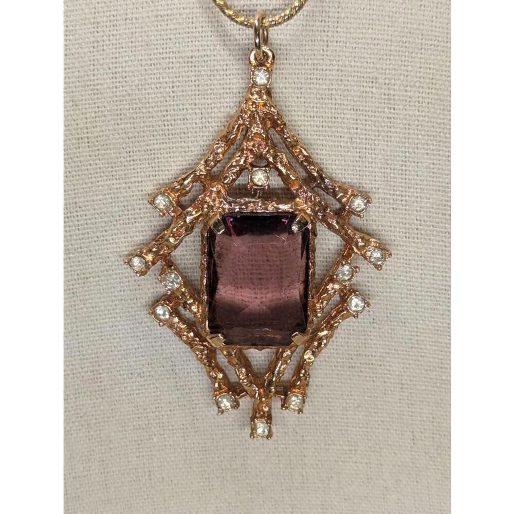 Vintage Sarah Coventry “Twilight” Necklace – Purple Glass & Goldtone